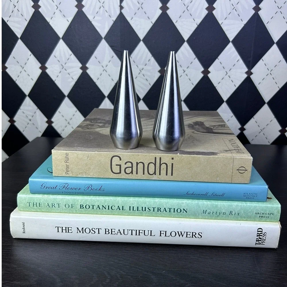 Vintage Japan Stainless Steel Salt Pepper Shakers Mid Century Modern